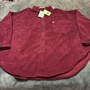 Women's Burgundy Button Down Shirt